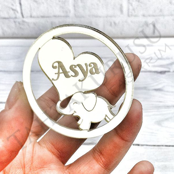 Pleksi ayna lazer kesim Yuvarlak Fil